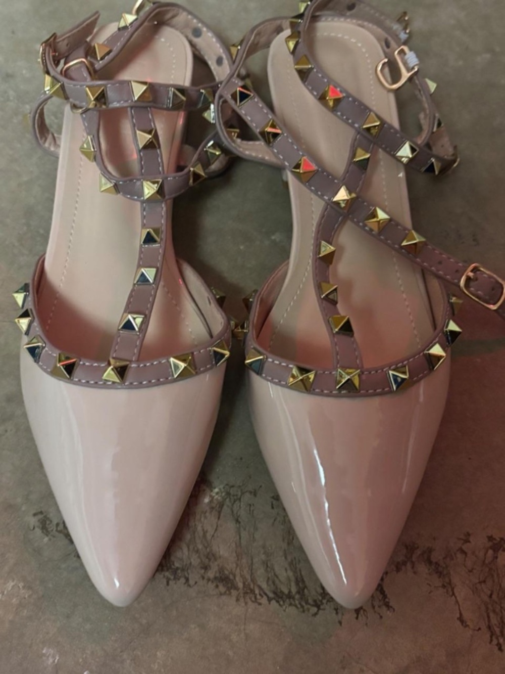 Riveted - Blush Pink with Silver Studs Ballet Flats - Size 235 (1.5)